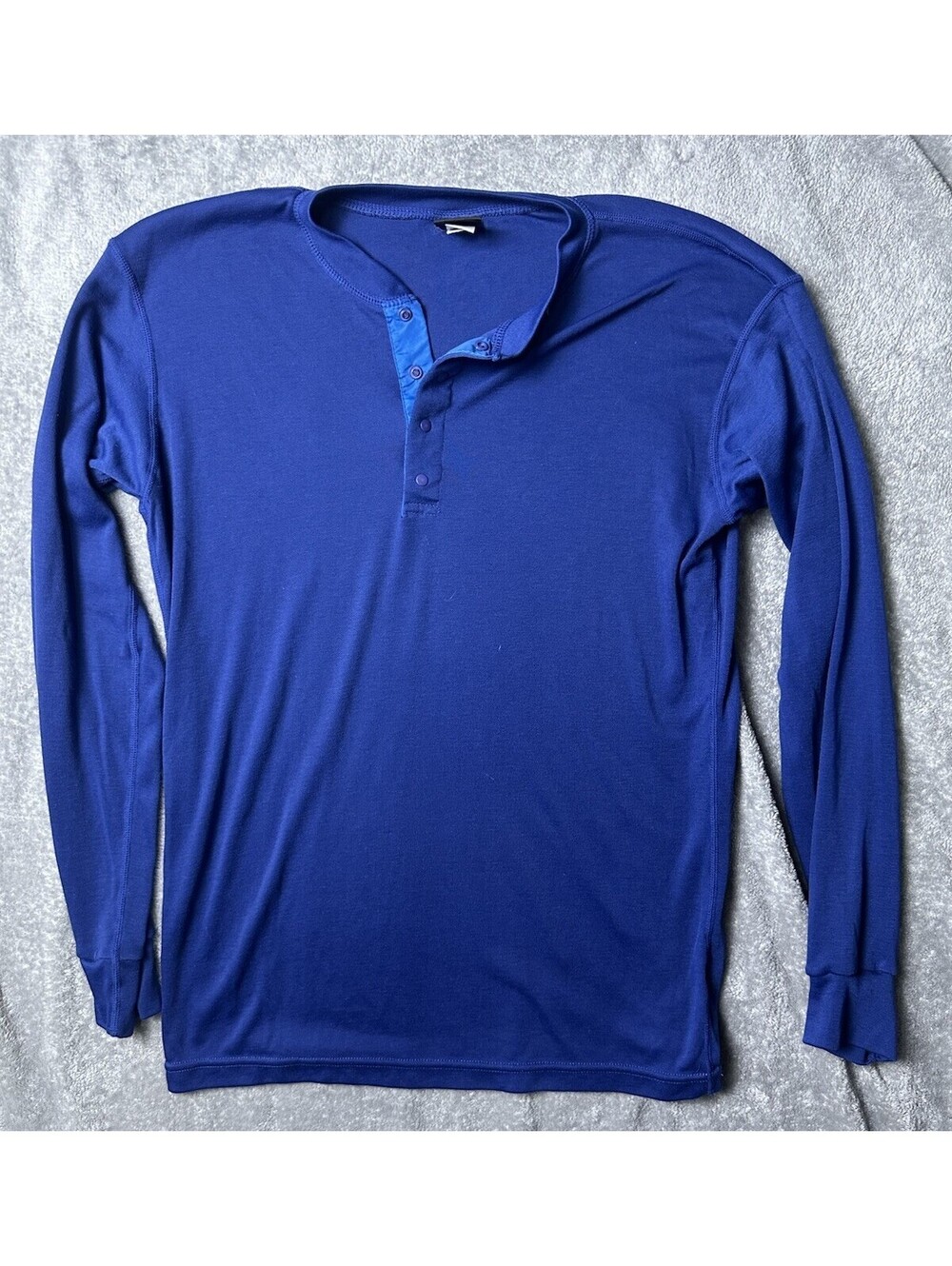 Patagonia Capilene Henley Mens Medium Blue Long Sleeve Base Layer Vintage USA